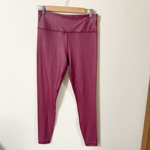 Zyia Womens Red / Pink Metallic Leggings Size 12 Athletic Running Gym Yoga